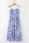 Floral Spaghetti Strap High Waist Maxi Dress