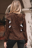 Leopard Ruffled Puff Sleeve Blouse