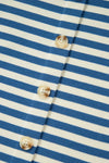 Stripe Buttoned Back V Neck Top