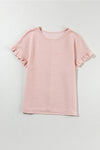 Rose Textured Ruffled Blouse