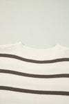 Brown Stripe Crewneck Sweater Top