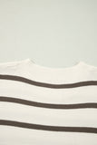 Brown Stripe Crewneck Sweater Top