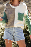 Vineyard Color Block Drop Shoulder Sweater