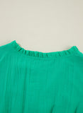 Kelli Green Frilly Puff Sleeve Dress