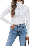 Lace Mock Neck Long Sleeve Top