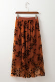 Floral Embroidered High Waist Maxi Skirt