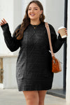 Black Cable Knit Sweater Dress