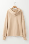 Nude Half Zipper Oversized Hoodie