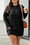 Black Cable Knit Sweater Dress