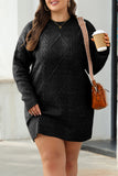 Black Cable Knit Sweater Dress