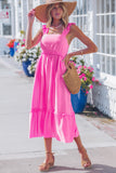 Ruffle Tiered High Waist Maxi Dress