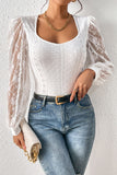 White Lace Bishop Sleeve Bodysuit