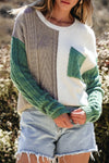 Vineyard Color Block Drop Shoulder Sweater