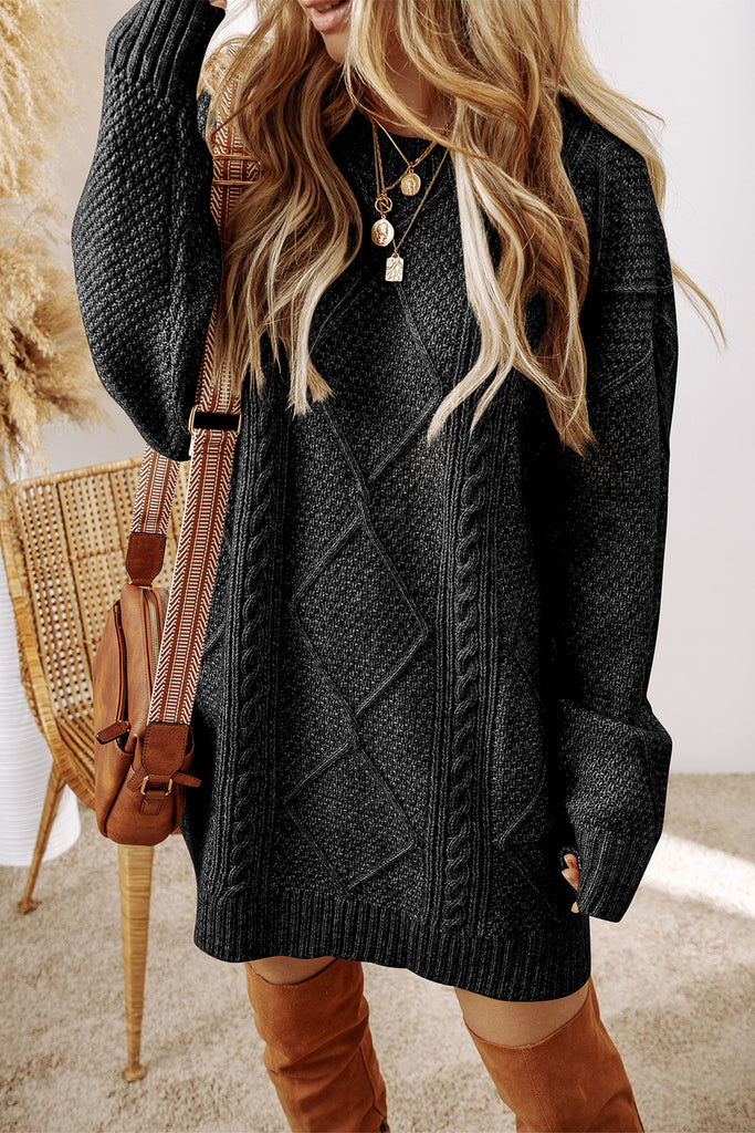 Black Cable Knit Sweater Dress Red Boutique Black Cable Knit Sweater Dress Red Boutique