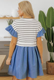 Stripe Denim Patchwork Dress