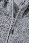 Grey Fleece Zip Up Hooded Jacket