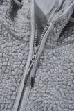 Grey Fleece Zip Up Hooded Jacket