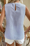 Boho Stripe Lace Detail Tank Top