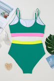 Color Block Trim High Waisted Bikini