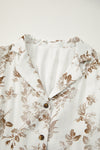 Floral Puff Sleeve Button Front Maxi Dress