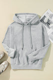 Grey Fleece Lined Drawstring Hoodie