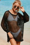 Hollow Out Long Sleeve Beach Cover up