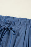 Belted Frilly Waist Wide Leg Pants