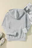 Grey Fleece Lined Drawstring Hoodie