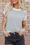 Blue Stripe Knit Top