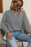 Black Stripe Long Sleeve Top