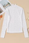 Lace Mock Neck Long Sleeve Top