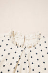 Polka Dot Frilled Collar Blouse