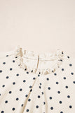 Polka Dot Frilled Collar Blouse