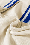 Beige Striped Quarter Zipper Top