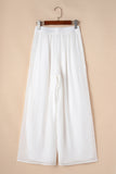 Tied Waist Pleated Wide Leg Pants