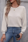 Khaki Stripe Long Sleeve Top