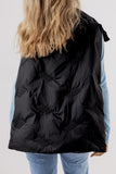 Black Puffy Zip Up Vest