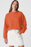 Orange Drop Shoulder Crewneck Sweatshirt