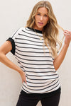 Black Stripe Knit Top