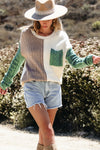 Vineyard Color Block Drop Shoulder Sweater