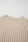 Khaki Knit Color Block Sweater