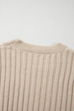 Khaki Knit Color Block Sweater