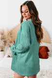 Light Teal Textured Cardigan w/ Pocket