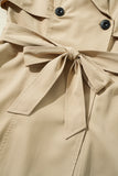 Khaki Lapel Collar Tied Waist Coat