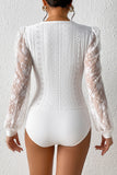 White Lace Bishop Sleeve Bodysuit