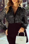 Sequin Tasseled Button Up blouse