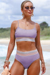 Orchid Striped High Waist Bikini Set