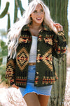 Green Aztec Print Shacket