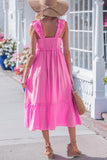 Ruffle Tiered High Waist Maxi Dress