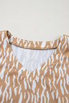 Abstract V Neck Short T Shirt Dress